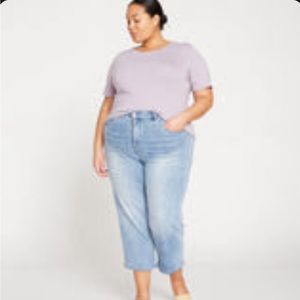 Universal Standard Bae Boyfriend Crop Jeans - Light Blue 18 plus size